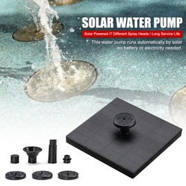 Solar Bird Bath Fountain Pump, 7V 1.4W Solar Water Pump Monocrystalline Silicon Square Floating Outdoor Waterscape Fountain