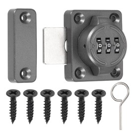 PATIKIL Combination Cabinet Latch,Zinc Alloy Mechanical Keyless Password Lock 3-Digit Password Cabinet Lock Safety Lock with Screws for Cabinet Drawer Cupboard, Grey