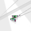 Mystic Rainbow Butterfly Heart Necklace Women 925 Sterling Silver Animal