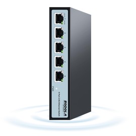 SODOLA 5Port Multi-Gigabit Unmanaged Network Switch,|5 x 2.5GBASE-T Ports,128Gbps Switching Capacity,Plug & Play/ Desktop/Wall-Mount/Fanless Metal Design 2.5G Ethernet Unmanaged Network Switch