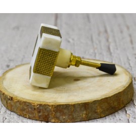 ARTISNO Square Marble Brass Knob, Modern Cabinet Knob, Decorative Hardware, Furniture Hardware, Cabinet Handles, Dresser Pull (White), Set-6