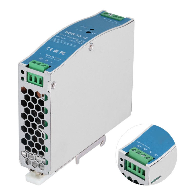 NDR‑75‑12 Industrial Rail Power Supply 6.3A 75.6W Overload Protection Rail
