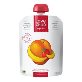 Love Child Organic Puree Bananas Strawberries & Peaches 128mL