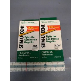 Stim-U-Dent Lot Of 2 Stim U Dent Plaque Value Pack Removers Mint Flavor 200 Count Multicolor