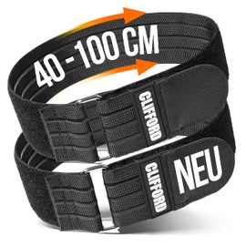 CLIFFORD Velcro Tie Down Straps I Extra Wide I Lashing Strap Bicycle Carrier Outdoor Garage I Small Tie Down Straps Short I Bicycle Carrier Accessories E-Bike Mountain Bike I Bicycle Lashing Straps