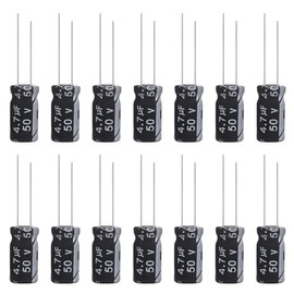 ALLECIN 4.7uF 50V 5x11mm Electrolytic Capacitor 4.7 UF MFD 50 Volt 0.2x0.43in Aluminum Capacitors (Pack of 15)