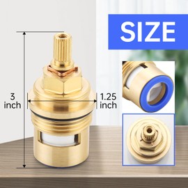 Faucet Cartridge Replacement for Kohler 1000187 1000188, Ceramic Valve Faucet Replacement Parts use in Deck Faucets with 3/4 inch Valves (Cold+Hot Cartridge)