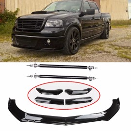 Unbranded For 1999-2008 Ford F-150 Front Bumper Lip Splitter Spoiler +Strut Rods Bar Rods