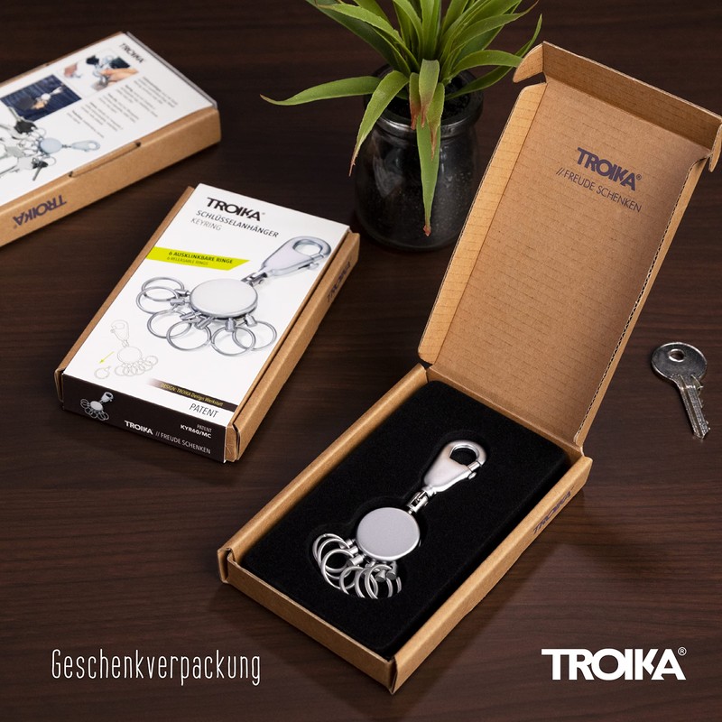 TROIKA 2 x Patent Key Holder Basic Set KYR60/MC TB-KYR60/MC