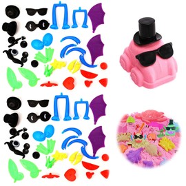 PAVIKE Sand Play Set, Non-Hardening Clay, Sand Play, Toy, Fun, Children's Sand Play Toy, Water Play, Snow Play, Indoor and Outdoor Use, Boys and Girls, Gift Set of 64