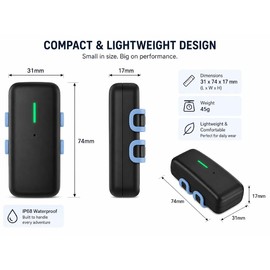 Dog GPS Tracker Real-Time Location, IP68 Waterproof 45g, 365-Day History