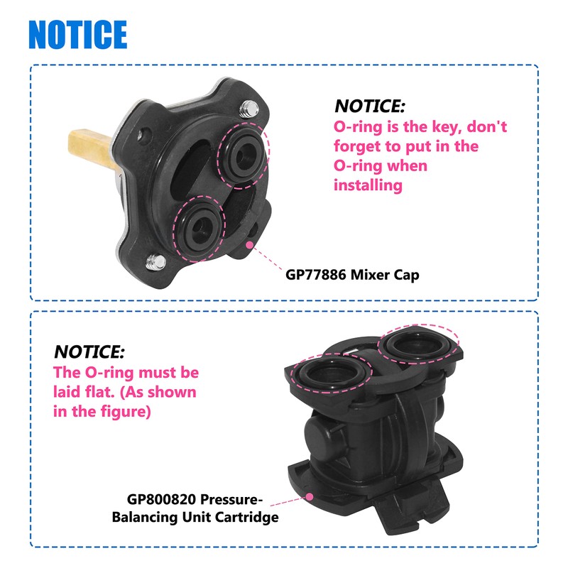 GP77886 Mixer Cap and GP800820 Pressure Balancing Unit Assembly，Compatible with