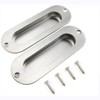 Bestgle 2 Pack Oval Flush Door Pull Handles Handles, Stainless