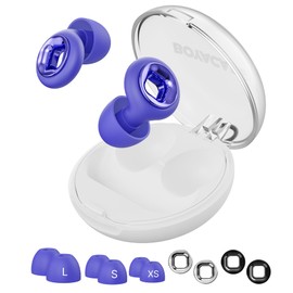 Ear Plugs for Sleeping Noise Cancelling, 45dB Reusable Earplugs for Noise Reduction, Hearing Protection Ear Plugs with 8 Ear Tips, Soft Silicone Earplugs for Sleep, Concerts, Snoring, Study (Blue)