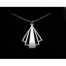 Sterling Silver Art Deco Necklace - Vintage Elegance pendant, 18" Chain - Perfect Gift for Her on Special Occasions and Daily Wear. Send a gift for her.