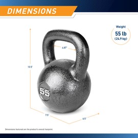 Marcy Hammertone Kettlebells, Ideal Workout Weights For Home Gym, Cast Iron, Black, 55lbs HKB-055