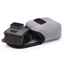 MegaGear MG1314 GoPro Hero 7, Hero 6, Hero 5, Sony DSC-RX0 Ultra Light Neoprene Camera Case, with Carabiner - Gray