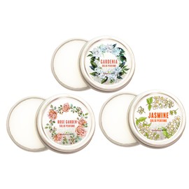 Ladybug Spot Set of 3 Solid Perfumes | Floral Solid Perfume Set | Gardenia, Rose Garden, Jasmine | Total of 1.5 oz (0.5 oz Each) | All Natural | Phthalate-Free Fragrance | Highly Scented