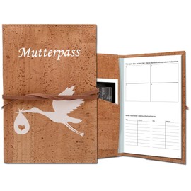 Simaru Cork Maternity Log Cover - Protective Cover for Maternity Passport, Ultrasound Images & Cards - With Stork Print, Stork (band), Classic