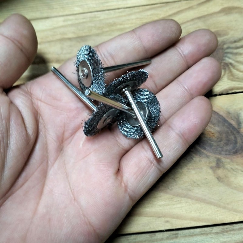 15 Pcs T Shape Stainless Steel Wire Brushes Wheel 1/8''