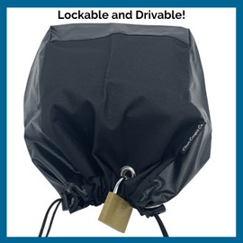 Electric Tongue Jack Cover for Travel Trailers, Campers, RV- 600D Heavy Duty Superior Waterproof Material- No Seams On Top- Universal Fit- Essential Must Have Accessories- 14 in H x 10 in D x 5 in W