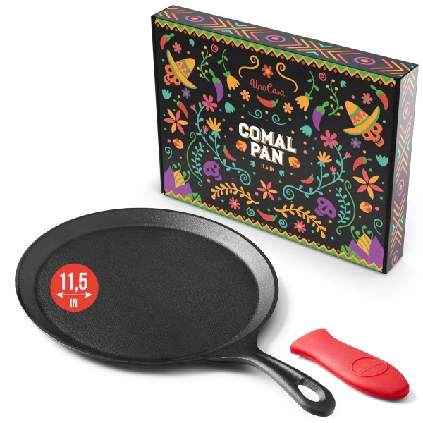 Uno Casa Cast Iron Comal Pan 11.5 Inch - Skillet