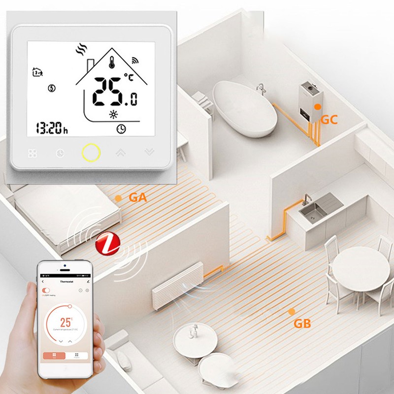Smart Temperature Controller Wireless Remote Control Thermostat with Capacitive Touch