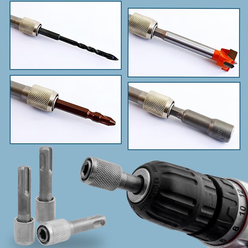 Treki 5 Pcs SDS-Plus Drill Chuck Adapters SDS Plus to