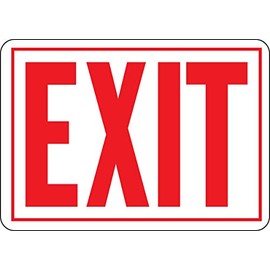 HY-KO Products SS-2W EXIT Aluminum Sign, 10" x 14", Red/White