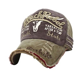 Buzz Selection CAP276 Cap, Hat, Logo, Denim, Distressed Treatment, Outdoor, Sports, Men's, Women's, Khaki