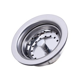 VARNAHOME Standard 3-1/2 Kitchen Sink Stainless Steel Drain Assembly With Strainer Basket Stopper/CSA Approved