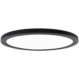 LUXRITE Slim 12 Inch LED Flush Mount Ceiling Light, 22W 1400LM, 5CCT 2700K 3000K 3500K 4000K 5000K, Dimmable LED Ceiling Light, Wet Rated, Energy Star, ETL Listed - Black