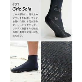 HeleiWaho Wet Socks, Diving Socks, 0.06 inch (1.5 mm), Anti-Slip, Surfing, Diving, Marine Sports, Anti-Rubbing