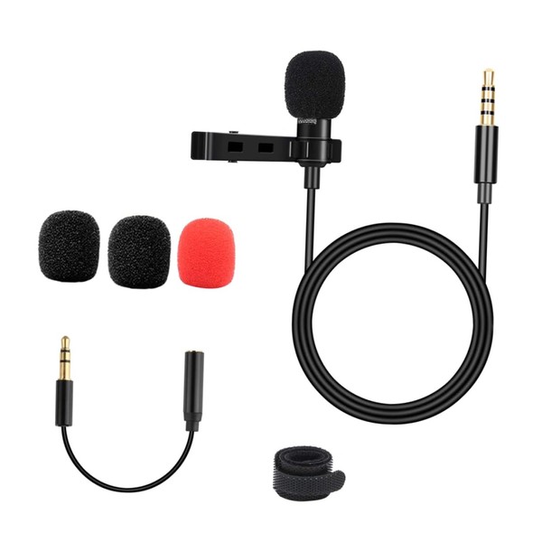 DOITOOL Mini Lapel Mic for Recording 3.5mm Omnidirectional Wireless Microphone