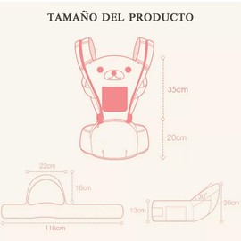 FINYQBET Cangurera Portabebé Mochila Multifuncional Con Asiento Bebé rosa，10 en 1 Portabebés Transpirable para Niños de 0 a 40 Meses, 25 kg Máx, con Bolsillos y Capucha