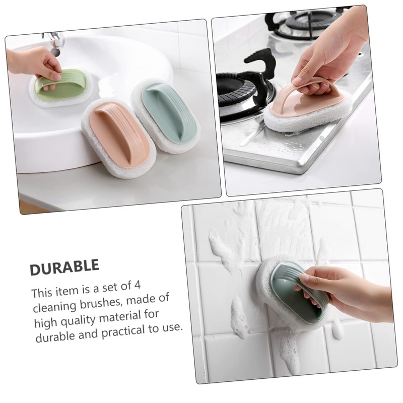 CHILDWEET 4 Pcs Cleaning Brush Versatile Decontamination Sponge Brushes for