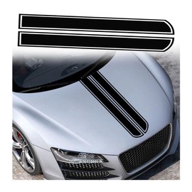 JNNJ Car Hood Strip Sticker, Body Side Skirt Roof Bonnet Bumper Strip Sticker, Sticker Strip Decoration for Cars Off-Road Vehicles (Black)
