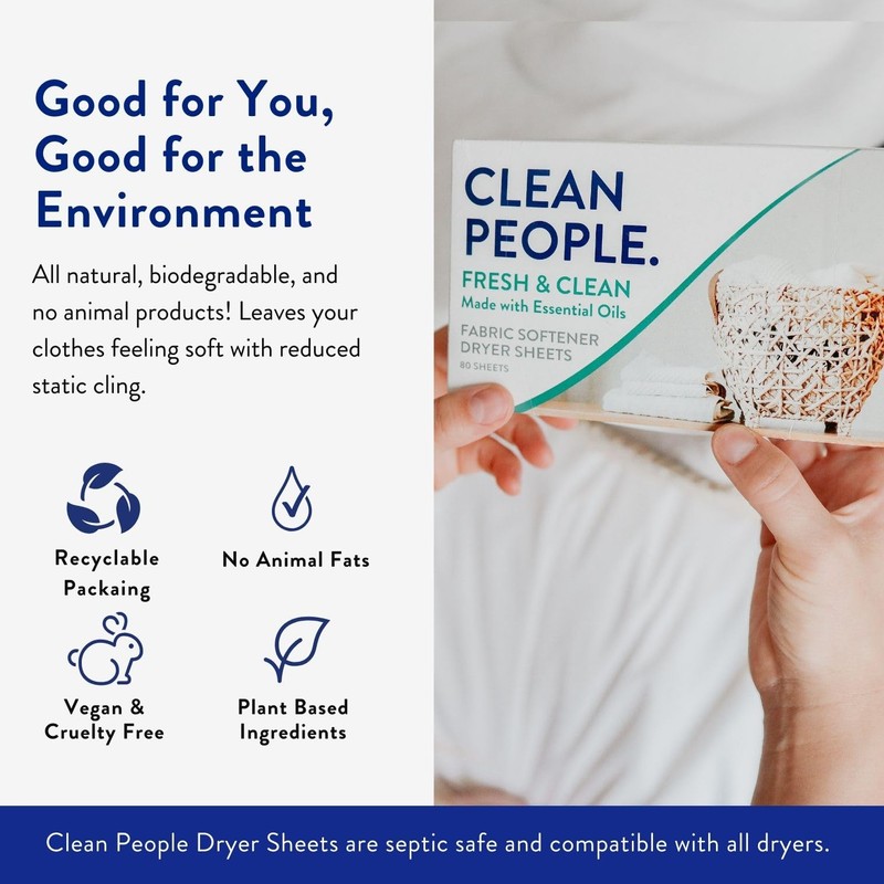 The Clean People Fabric Softener Sheets - Dryer Sheets -