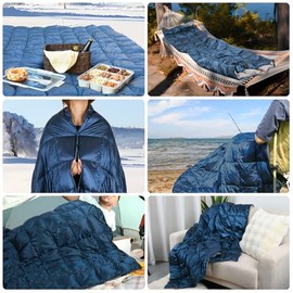 Manta de camping de plumón para uso al aire última intervensión, manta de viaje hinchada, manta de saco de dormir hinchada, colcha impermeable para camping, viajes, avión, senderismo,