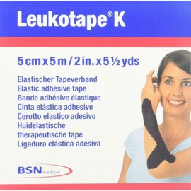 LEUKOTAPE K 2 Inch X 5.4 Yard, Black (Pack of 5)
