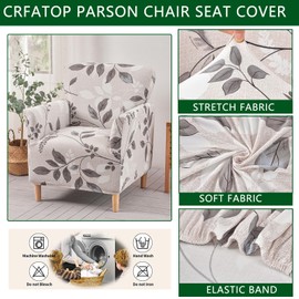 CRFATOP Stretch Mid Century Modern Armchair Slipcover 1-Piece Accent Chair Covers with Arms Soft Chair Slipcovers for Living Room Armchair Furniture Protector Office Reception Reading Sofa,A19