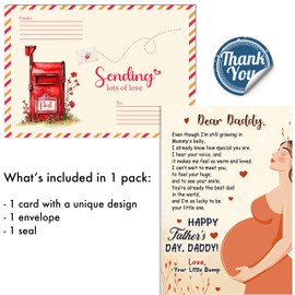 Fathers Day Card Soon To Be Dad, Father To Be Card Fathers Day Cards​ with Seal and Envelope, Cards for Expecting Father