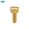 PATIKIL 20pcs M5x19mm Knurled Thumb Screws Flat Tip Brass Bolts
