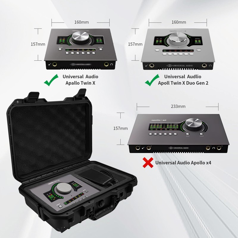 MiKiJoy4U Audio Interface Carrying Case for Universal Audio Apollo Twin