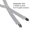 Alizeal Solid Skinny Suspenders X Shape for Men with 4