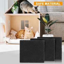 Pack of 12 Cat Litter Tray Activated Carbon Filter, Highly Absorbent Cat Litter Tray, Replacement Filter for Cat Litter Tray, 11.5 x 10.5 cm, for Cat Litter Tray and Pans, Black