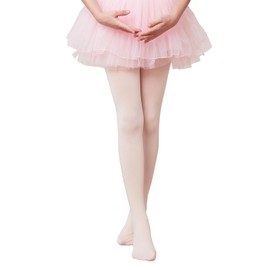 CHUNG Toddler Little Girls Summer Footed Dress Tight Ballet Dance Light Stretch, BalletPink, 5-7Y