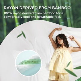 Bedsure Bedsure White Duvet Cover Queen Size - Rayon Derived from Bamboo Cooling Duvet Cover Set, 3-Piece Set with Zipper Closure (90"x90") and 2 Pillow Shams, Comforter Not Included