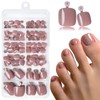 LoveOurHome 120pc Coffee Press on Toenails Women Fake Toe Nails