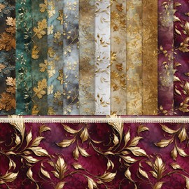 Vintage Floral Scrapbook Paper 6 x 6, 48 Sheets Retro Background Scrapbooking Paper Pad 6"x6" Floral Single-Side Print 160gsm Paper Supplies for Junk Journal Decorative Album Art Craft Die Cutting